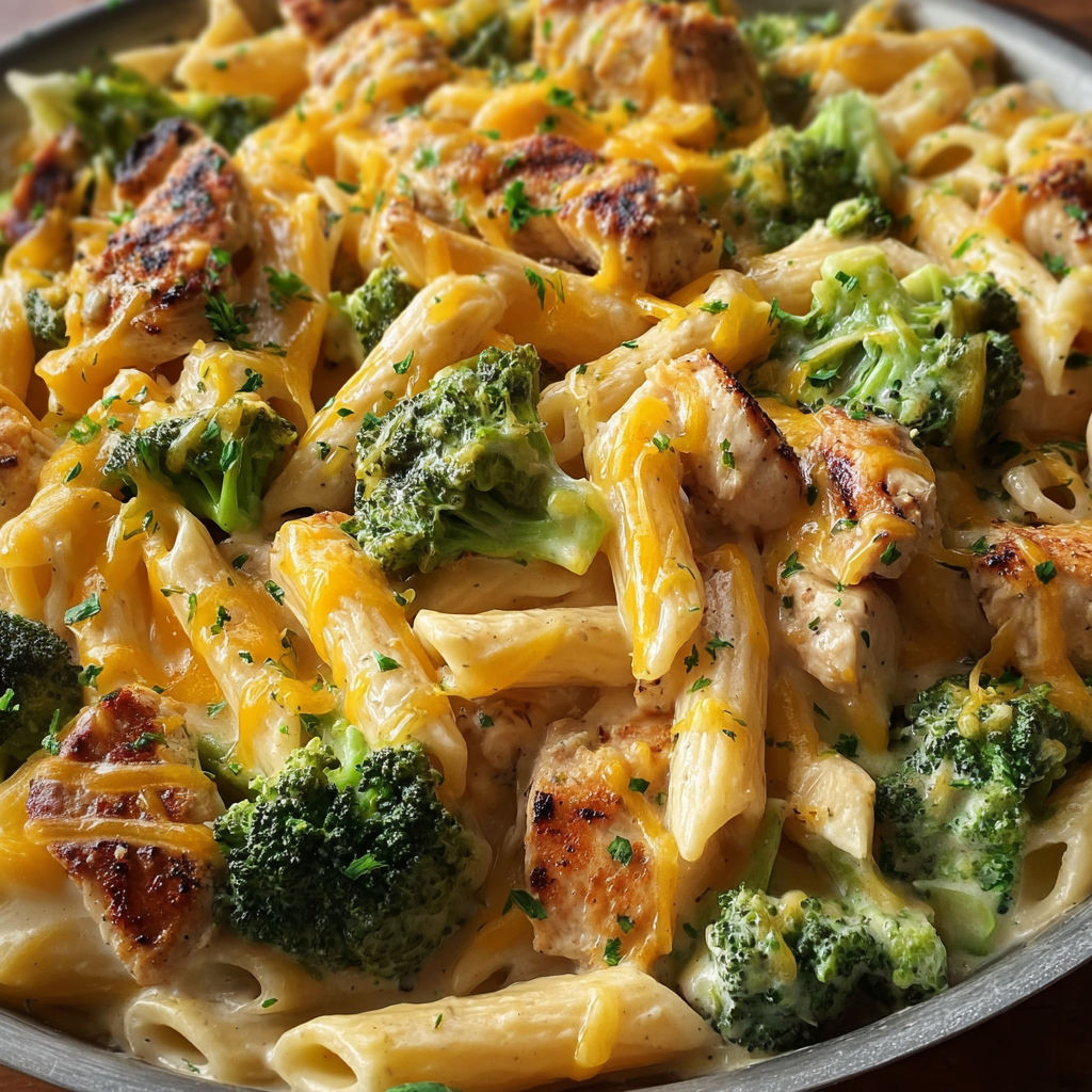 A delicious Cajun Chicken Broccoli Alfredo dish.