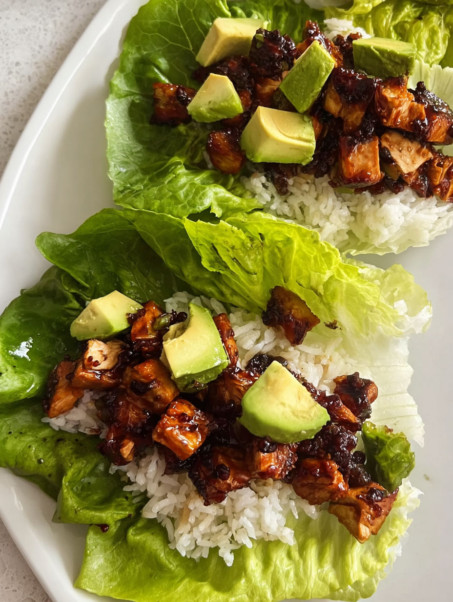 A plate of food with rice and avocado.