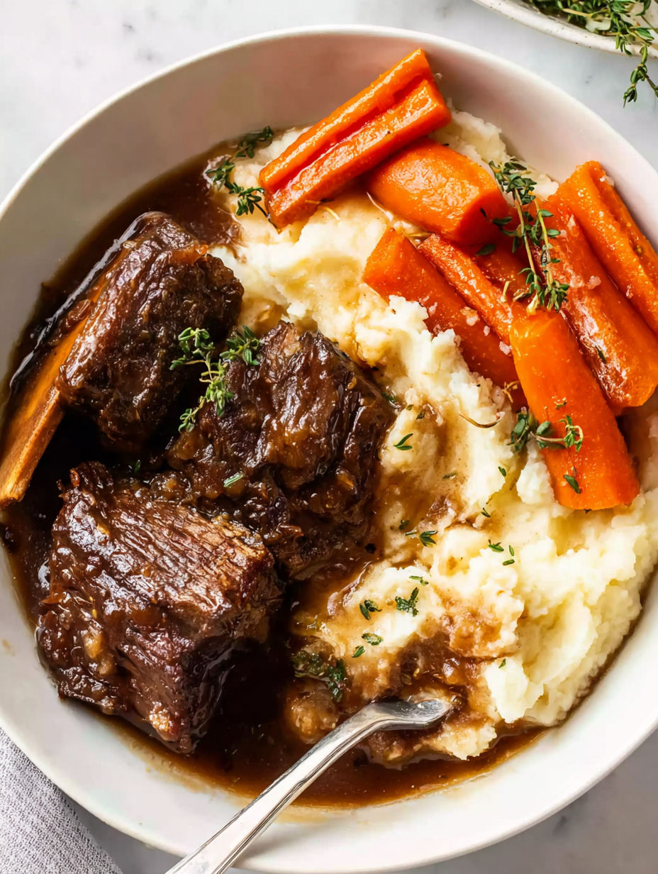 A plate of food with meat and potatoes.