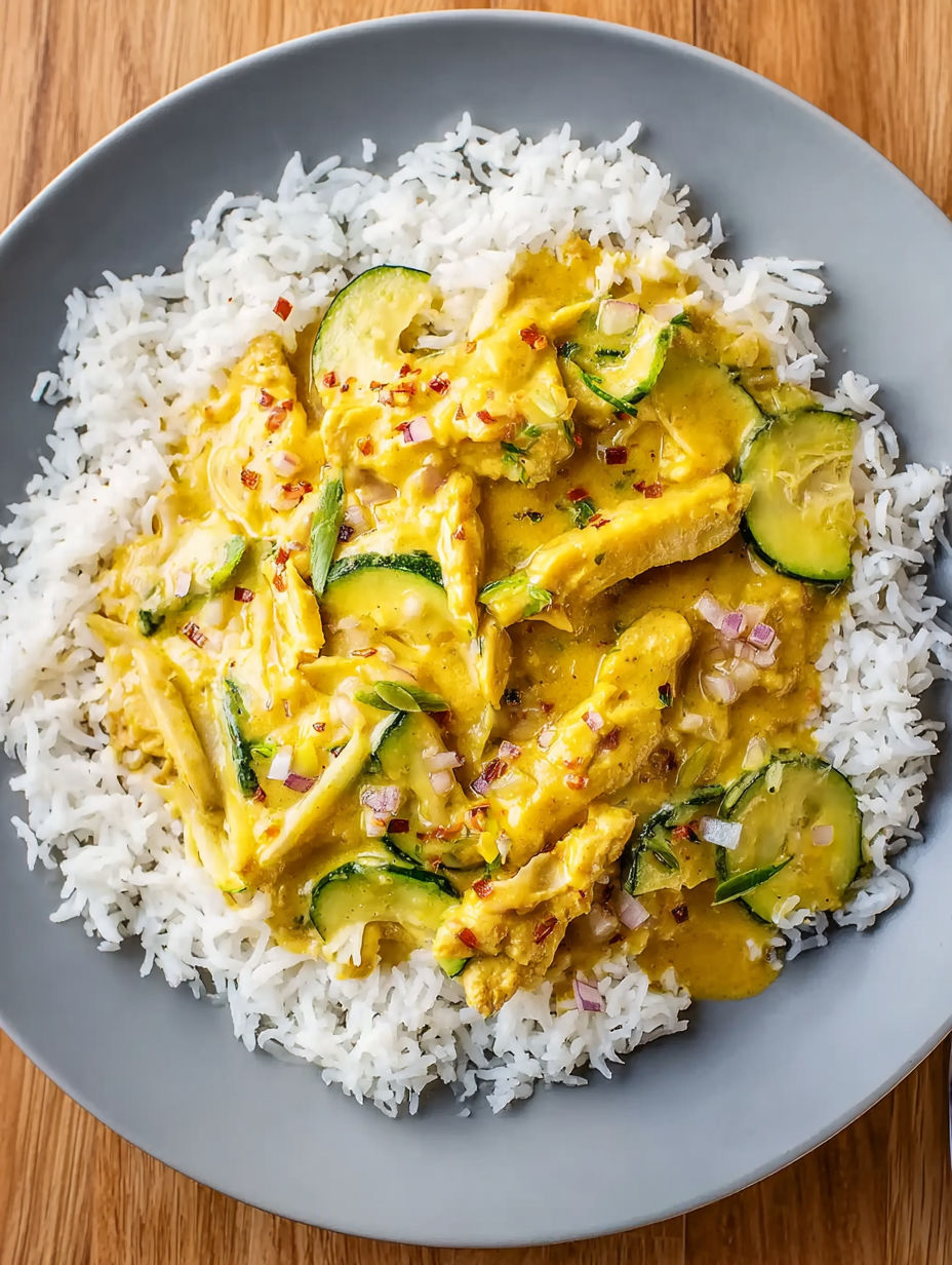 A plate of food with rice, chicken, and vegetables.