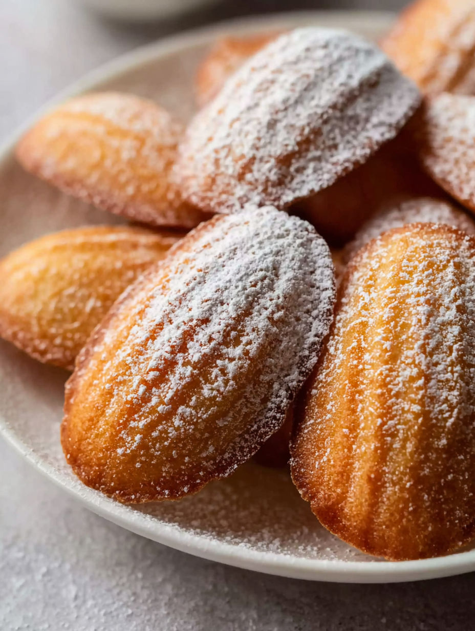 A plate of vanilla madeleines.