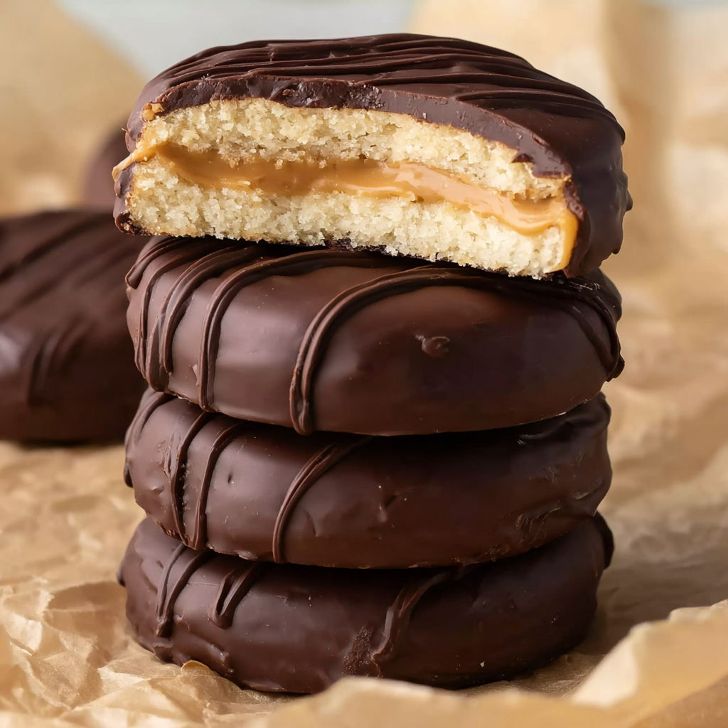 A stack of chocolate chip cookies.