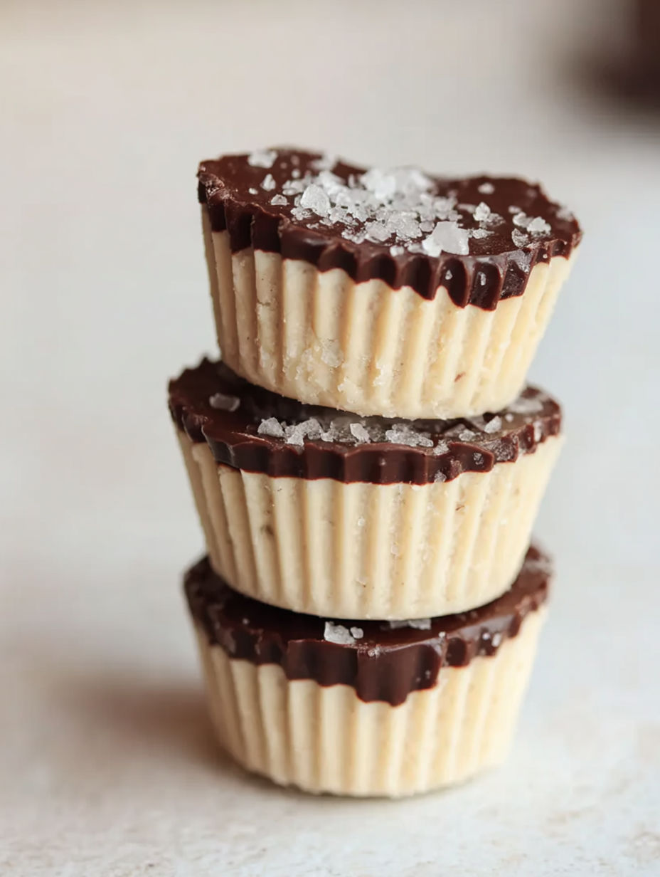 Three chocolate covered yogurt cups.