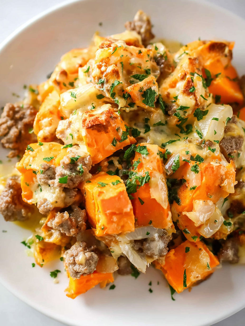 A plate of food with meat and vegetables.