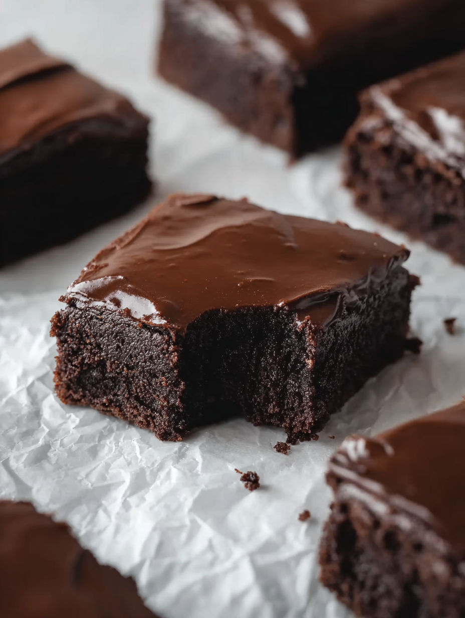 A close up of a chocolate brownie.