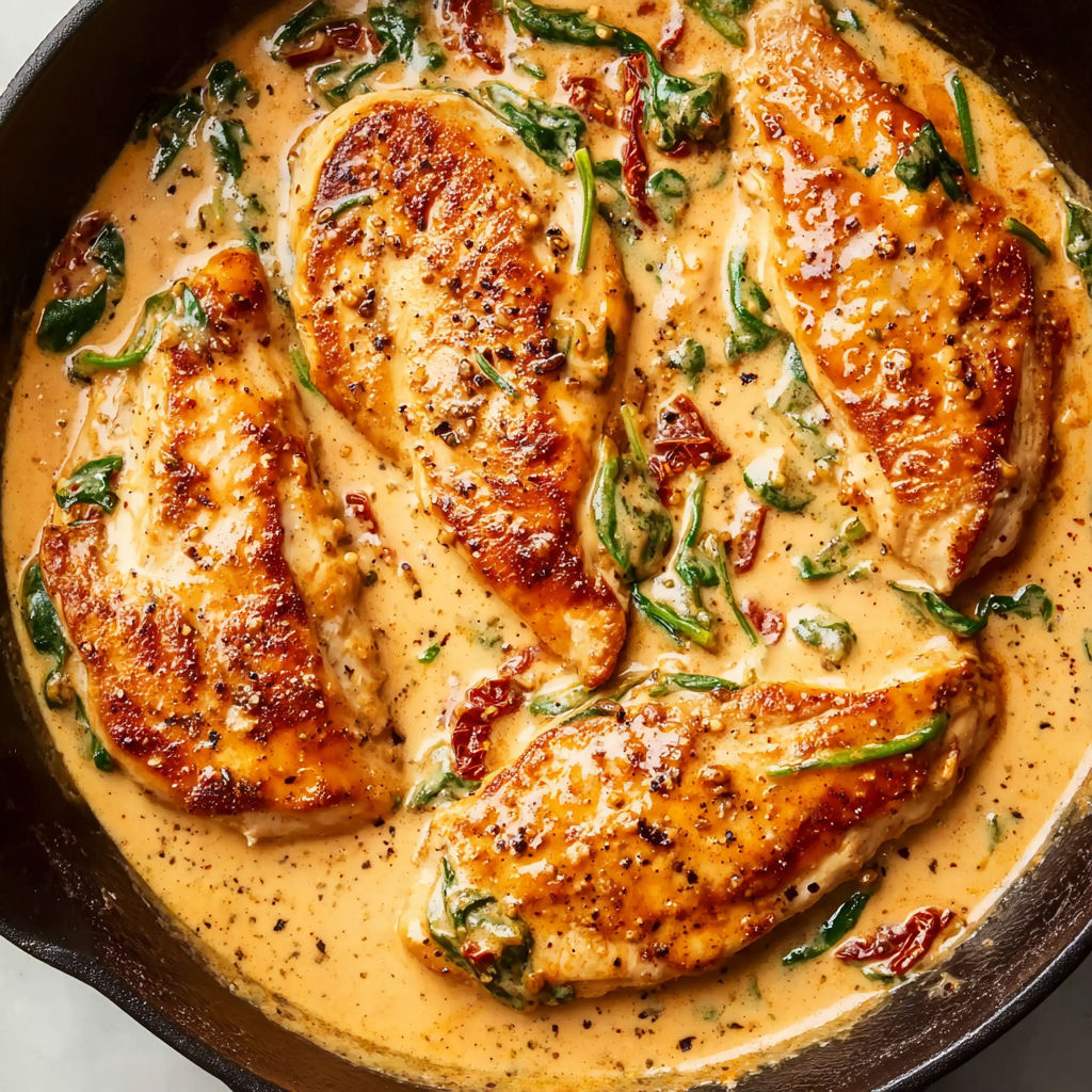 A dish of chicken in a tomato sauce.