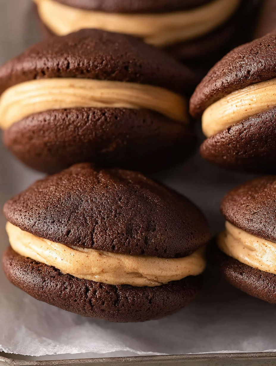 Chocolate peanut butter whoopie pies.