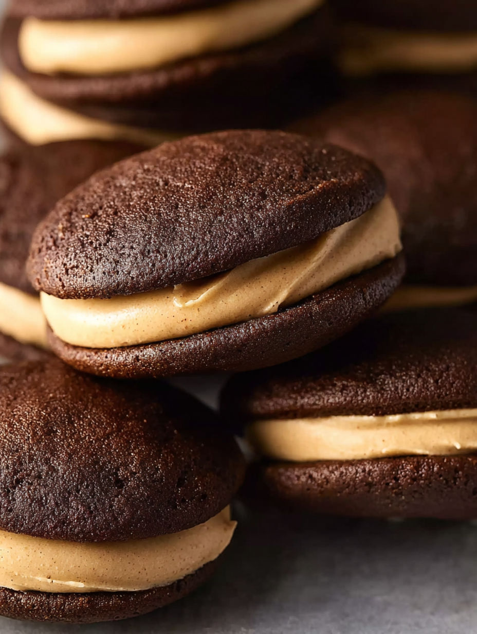 Chocolate peanut butter whoopie pies.