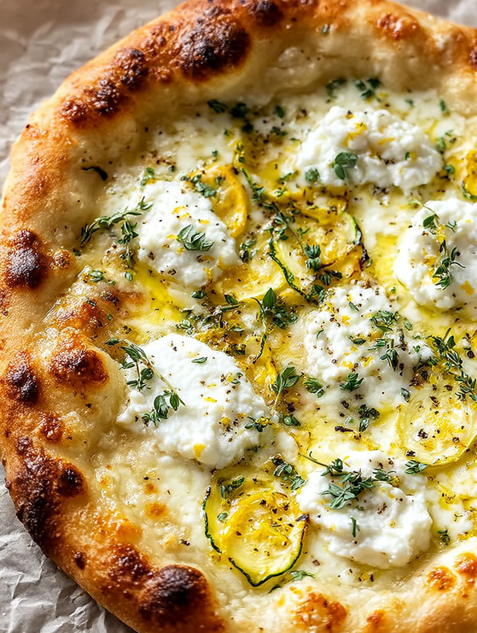 A pizza with yellow sauce and white cheese.