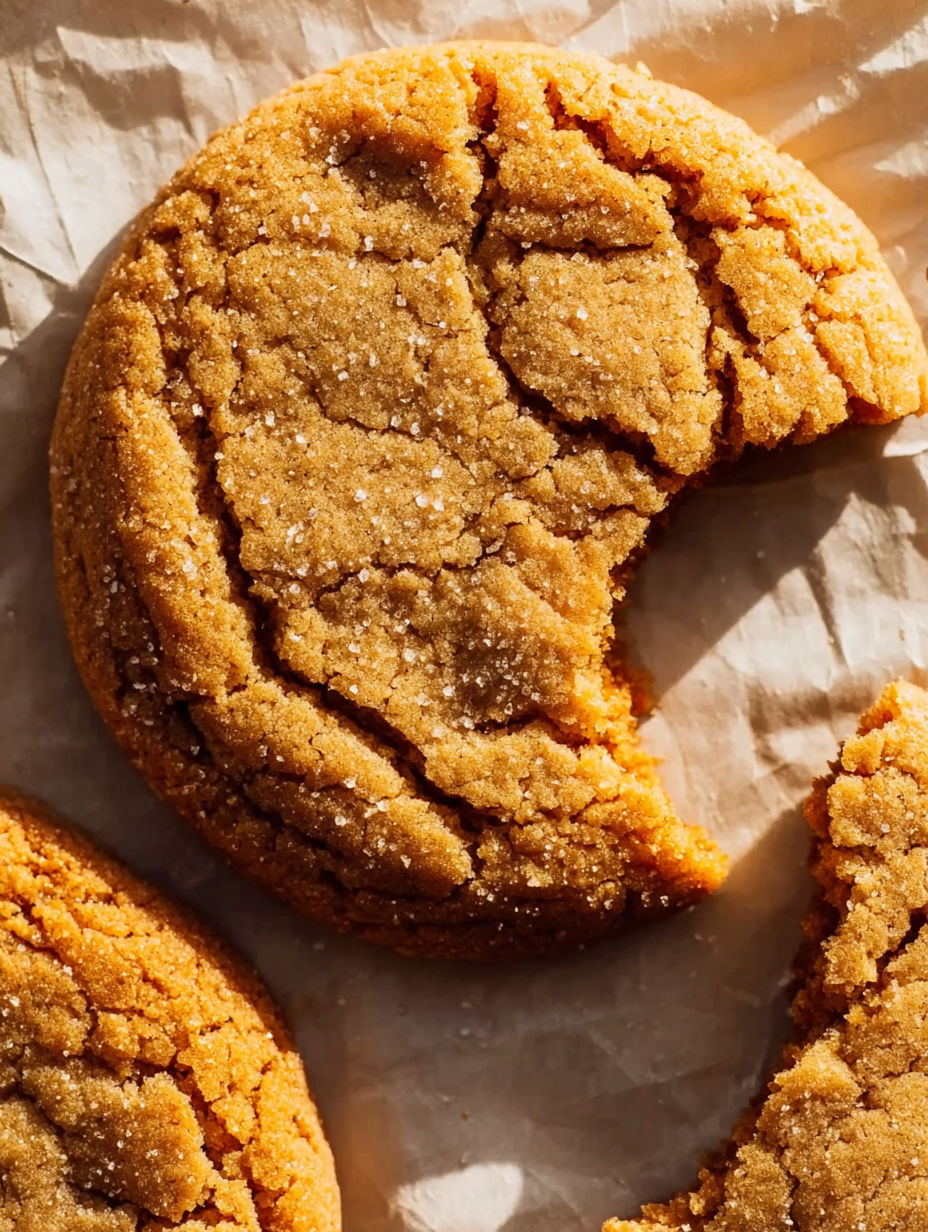 A slice of a chewy sourdough peanut butter cookie.