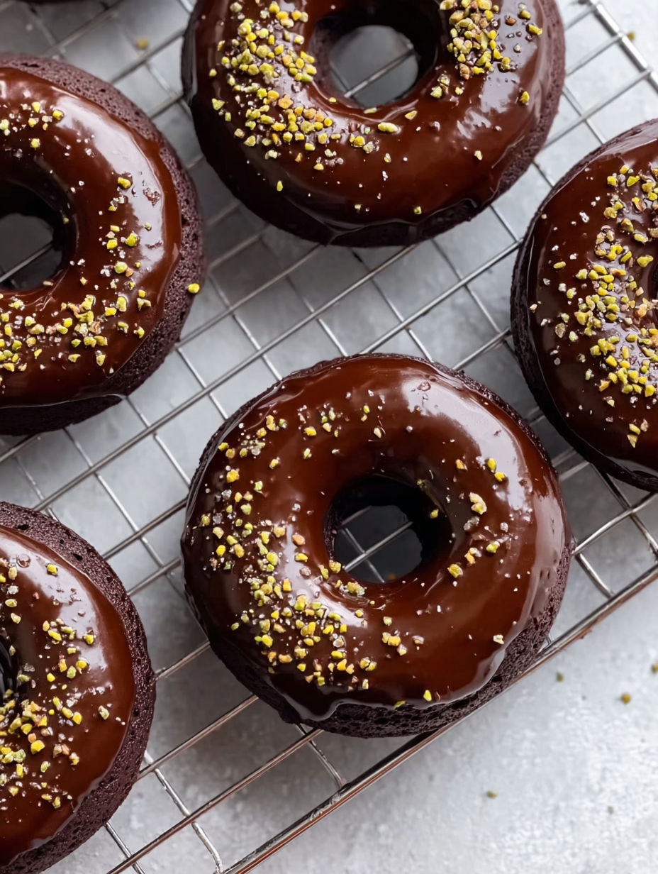 A tray of chocolate donuts with sprinkles.