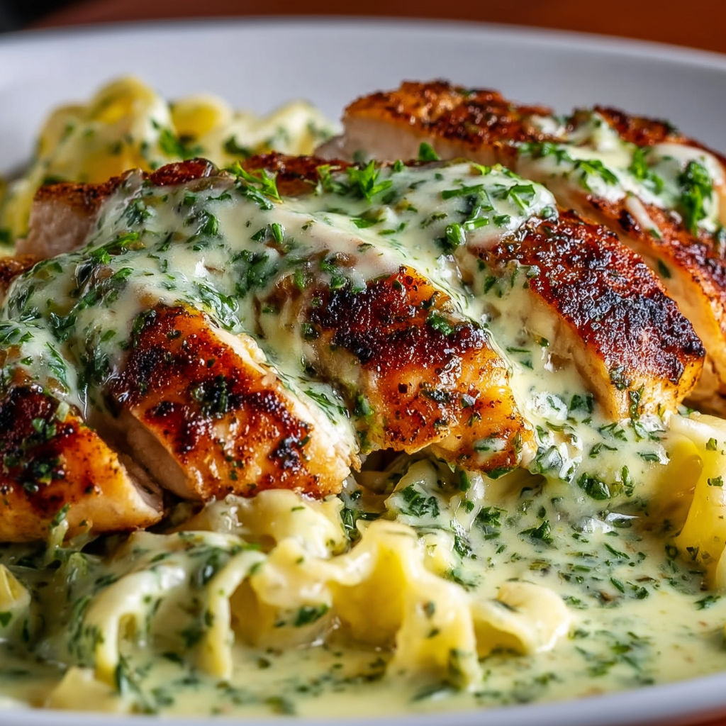 A plate of food with chicken and pasta.