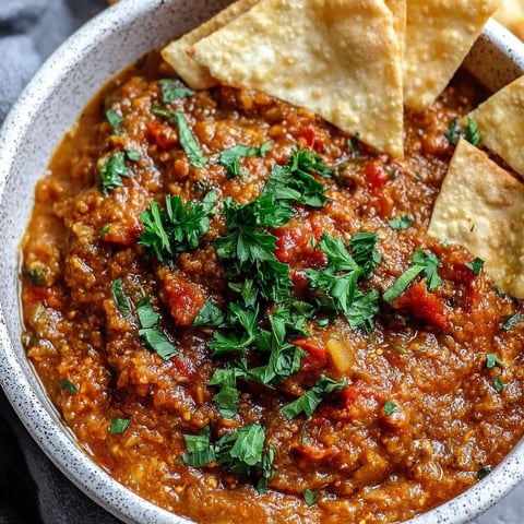 A bowl of Zaalouk, a Moroccan dip made from tomatoes and eggplant.