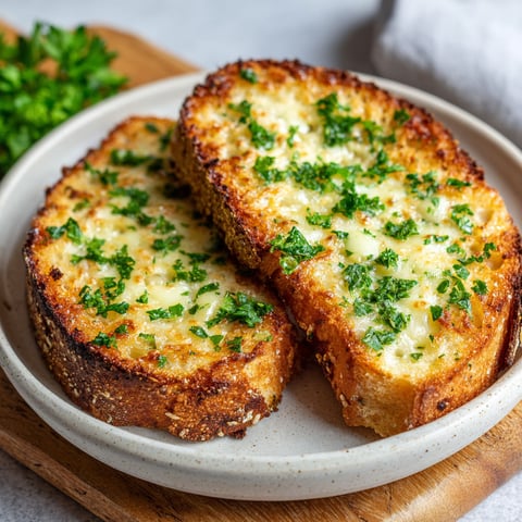 Two slices of garlic bread with cheese.