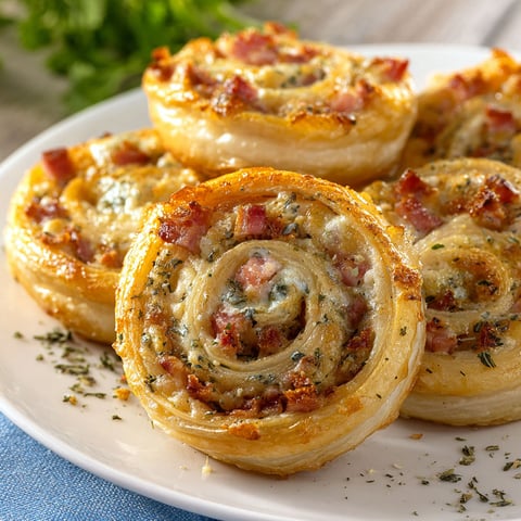 A plate of bacon and cheese wrapped pastries.