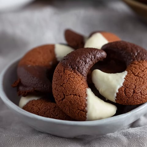 A bowl of Nougat-Kipferl cookies.