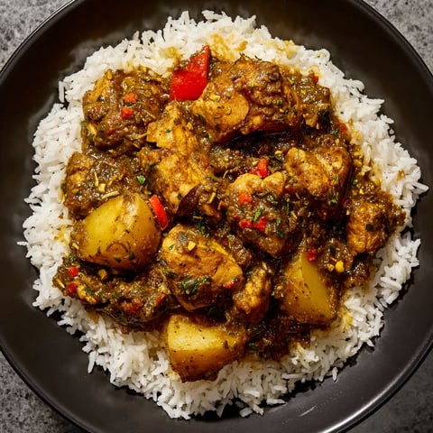 A plate of rice and meat.