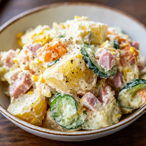 A bowl of Japanese potato salad.